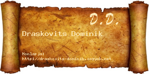 Draskovits Dominik névjegykártya